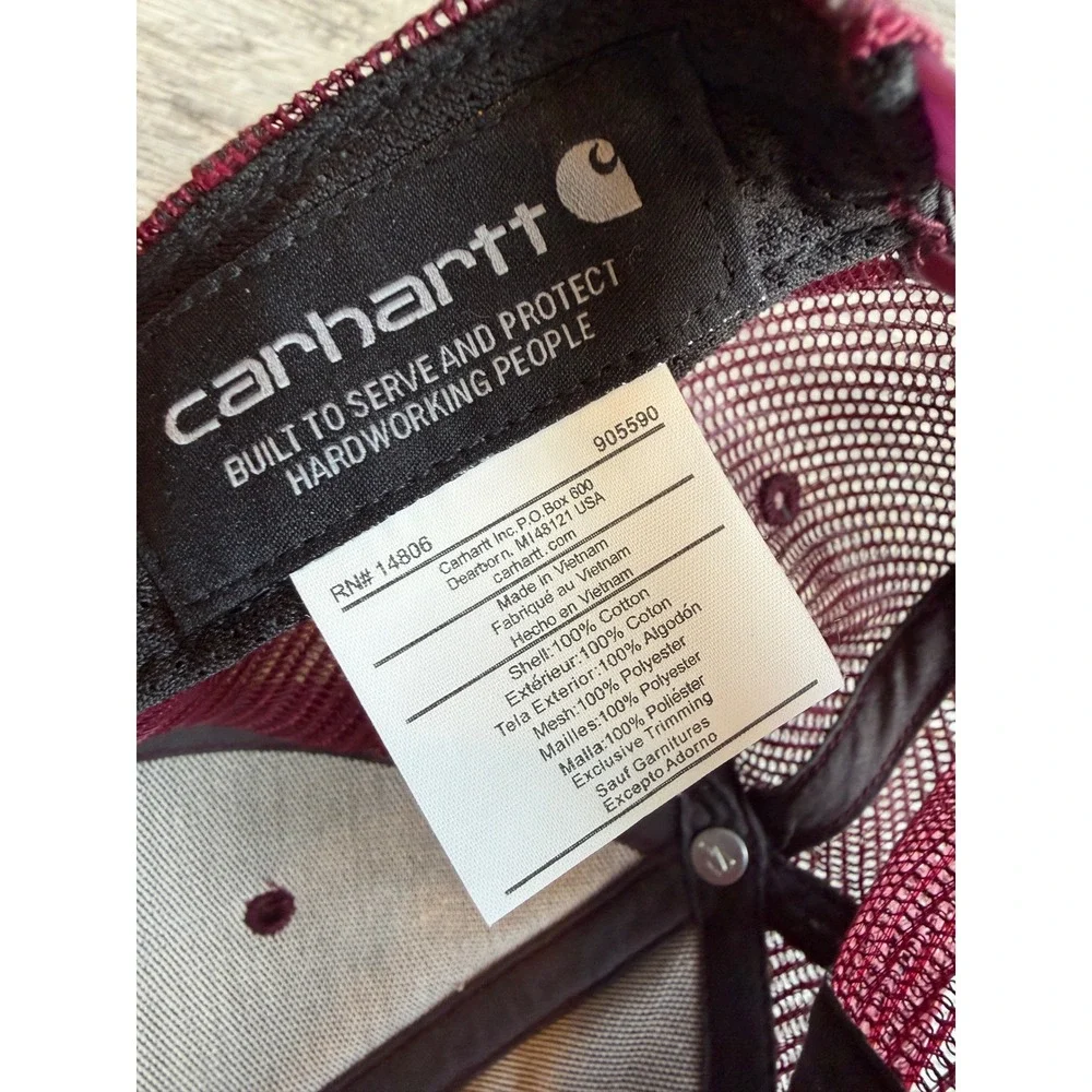 Carhartt Trucker Hat One Size Embroidered Mesh Snapback Hat Spell Out Mens OSFA